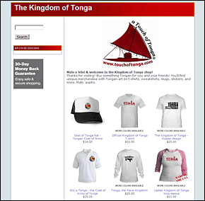 Tongan T-shirts and merchandise - a Touch of Tonga